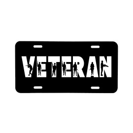 Unbranded Military Veteran. All Services Laser Engraved Aluminum Car Tag/License Plate.