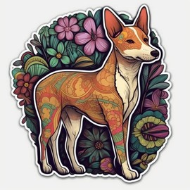 Yoonek Graphics Basenji Basenji Dog Vinyl Decal Sticker for Car, Laptop, Tumbler, More. #0010150-6