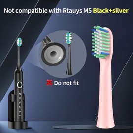 10 Pack Toothbrush Replacement Heads Compatible with Rtauys M5 Sonic Electric Toothbrush (Pink, 10 Count(Pack of 1))