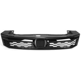 HECASA Front Grille Compatible with 2012 Honda Civic 4 Door Sedan JDM Style Replacement for HO1200206 71121TR0A01 Bumper Grill Plastic(ABS) Black