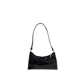 QWINEE Women's Artificial Patent Leather Tote - Square, Satchel, Ladies Shoulder Totes, Crossbody Bags, Black a, One Size