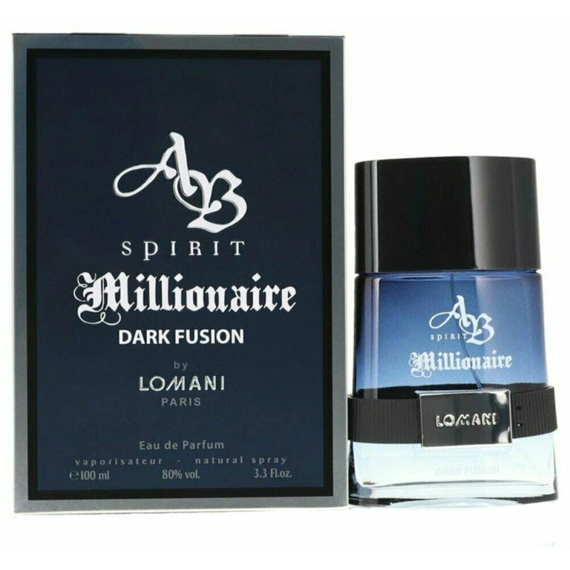 Spirit Millionaire Dark Fusion Cologne By Lomani EDP Spray 3.3oz/100ml