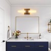 KUZZULL Modern Wall Sconces, Set of 2 Brushed Brass Gold,