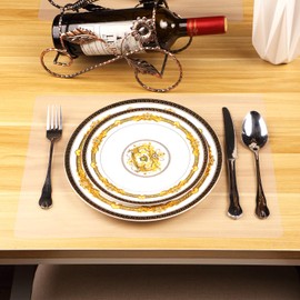 Boao 18 Pieces Plastic Placemats Table Mats Heat Resistant Placemats Dining Mats for Table Dining Kitchen, 40 x 30 cm