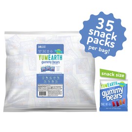 YumEarth Organic Gummy Bears - Fruity Gummy Candy Snack Packs, Gluten Free Snacks for Kids - Allergy Friendly, Non-GMO, No Artificial Dyes - Assorted Flavors, 0.7 oz. (Pack of 35)