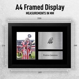 HWC Trading FR A4 Pontus Jansson Brentford Gifts Printed Signed Autograph Picture for Football Fans and Supporters - A4 Framed