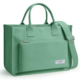 Canvas Tote Bag for Women Shoulder & Crossbody Handbag with Multi Pockets Zipper Ideal for Work Office Travel & Daily Use