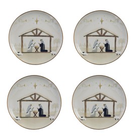 Split P Away In a Manger Salad Plate Set of 4