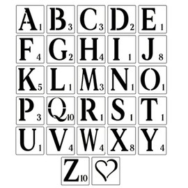27 Pcs Letter Stencils 6 Inch Plastic Stencils Letters Easy to Use Stencil for Crafts Reusable and Washable for DIY Scrapbooking Painting Spraying on Wall Wood Fabric