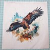 Fabric Panel 8"x8" Watercolor Eagle 100% Cotton Quilting Sewing Block