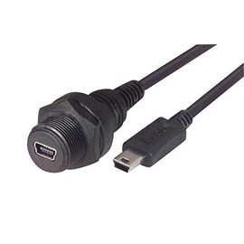 L-com WPUSB Series Waterproof USB Type Mini B 5 Extension Cable Assembly (0.5 Meters)