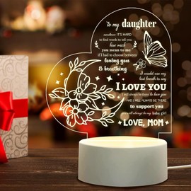 QYMCAT Daughter Night Light to my Daughter from Dad, Daughter Lamp gifts for Daughter from Dad, Daughter Birthday, Christmas, Graduation, Thanksgiving gifts, Father and Daughter Led Lamp