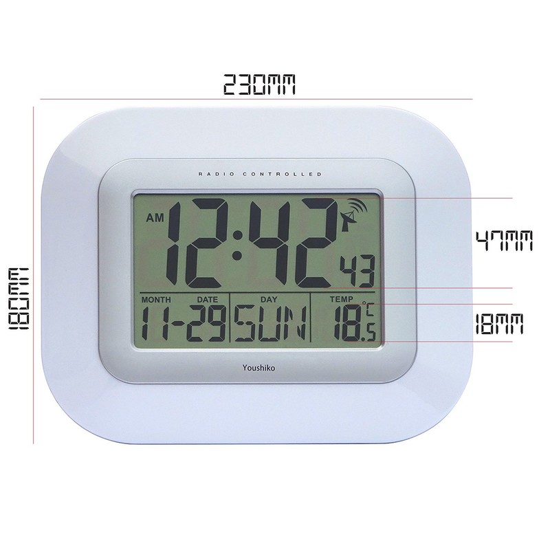 Radio Controlled LCD Wall Mountable and Desk Clock ( UK