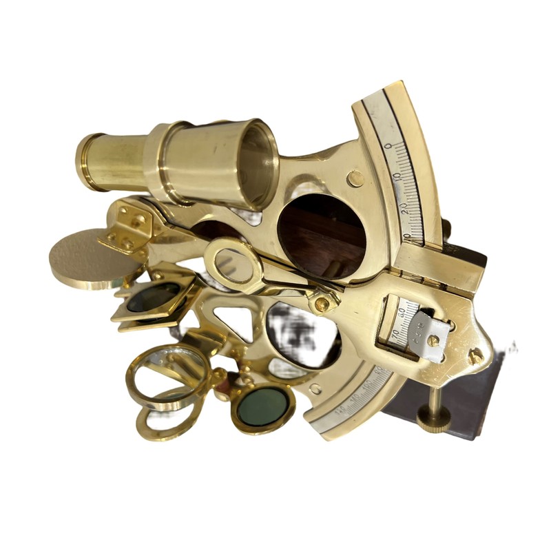 Vintage Ship History Sextant with Hardwood Box Antique Marine Collectible