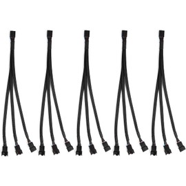 Aypzuke 5 Pack Computer PC PWM Fan Splitter Cable 1 to 3 (4 Pin+3 Pin)