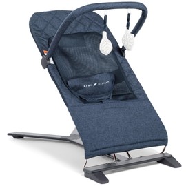 Baby Delight Alpine Deluxe Portable Bouncer, Infant, 0 – 6 Months, Quilted Indigo