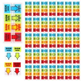 400 Pcs Sign Here Tabs Signature Stickers, Sign Here Sticky Notes Arrow Tabs, Page Markers Notary Supplies Post it Flags, Signature Stickers for Office School Notebook Note Book Notarization