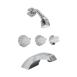 AMER BRASS Empire Faucets Mobile Home Bathtub Faucet Replacement - Arc Chrome RV Bath Faucet High Arc Tub Filler and Showerhead