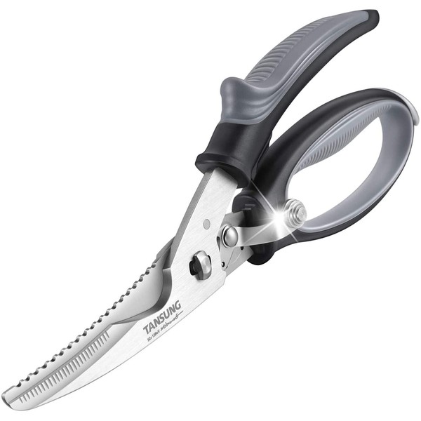 Poultry Shears TANSUNG Detachable Kitchen Scissors for Meat, Heavy Duty Kitchen Shears with Soft Grip Handles - Stainless Steel Scissors for Chicken, Fish| Dishwasher Safe (Black)