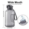 GEMFUL 2 Litre Water Bottle with Time Marker, BPA-Free -