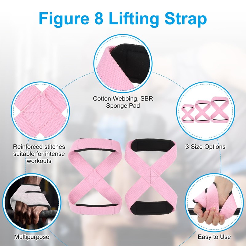 PATIKIL Figure 8 Lifting Strap, 2 Pack Weightlifting Wrist Wraps