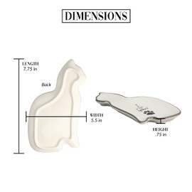 Pavilion - I Licked The Spoon! - 7.75" Housewarming Decorative Cat Shaped Spoon Rest Holder Pet Feline Kitty Kitten Rescue Adoption Animal Pet Parents Mom Dad Gift Present