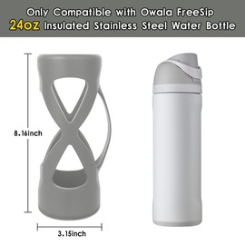 Silicone Boot with Handle Compatible with Owala 24 oz, Full Protective Anti Scratch & Reduce Dent Sleeve Cover, All-Round Wrap Protector Compatible with FreeSip Water Bottles