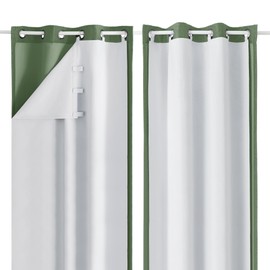 Aiyufeng Curtain Liners with 14 Rings, Blackout Curtain Liner for 54 Inch Curtains, Each 40" Wx50 L, 2 Liners Per Set with 14 Pieces Rings, 100% Blackout Curtain Liner for Bedroom, Greyish White