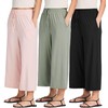 Real Essentials 3 Pack Womens Capri Sweatpants Open Bottom Cropped