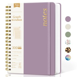 Spiral Graph Paper Notebook Journal for Work, 300 Pages, Thick B5 (7.1"x10") Grid Journals for Women & Writing, Hardcover Notebook for Note Taking, Perfect for Work School Note Taking Business, Purple