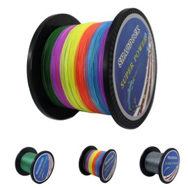 Sedal Súper Fuerte de pesca trenzado – 4 hilos multifilamento PE – resistente a la abrasión – increíble trenzado, 100-1005 metros por Shaddock Fishing, Multicolor, 36LB/0.26MM/(100M/110Yds)