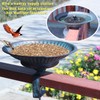Solar Bird Bath,Deck Bird Bath with Solar Fountain,Metal Bird Bath