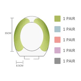NINVVS 5 Pairs of Toilet Seat Cushions, Toilet Seat Cover Pads, Toilet Seat Cushion Stickers, Stick-on Toilet Gaskets, Household Toilet Stickers, Washable and Reusable Toilet Seat Covers, 5 Colors