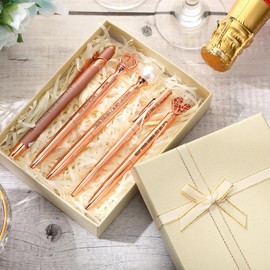 Tenare Thank you Gift Sets Funny Ballpoint Pens Crystal Diamond Pen Glitter Pens with Gift Box Christmas Gifts for Women Friends Teacher Coworker(Rose Gold)