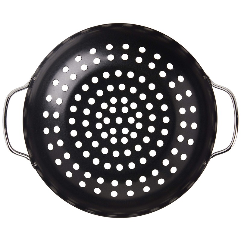 TableCraft Wok redondo para barbacoa con mango de metal de