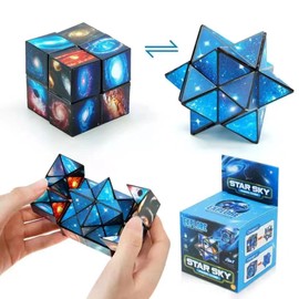 TenaLucy Magic Cube Star Clear Sky, Infinity Cube 2 in 1 Star Clear Sky Magic Cube Infinity 3D Puzzle Cube 2 in 1 Magic Cube Set Star Cube Magic Cube Set, Stress Relief Toy