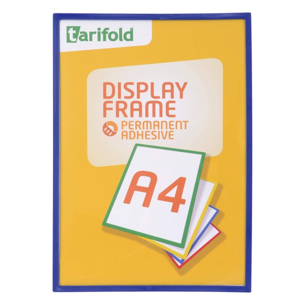 Tarifold Fr 194881 - Cornice di identificazione, porta poster, formato A4, dorso adesivo permanente, cornice rigida, colore: Blu (Confezione da 1)