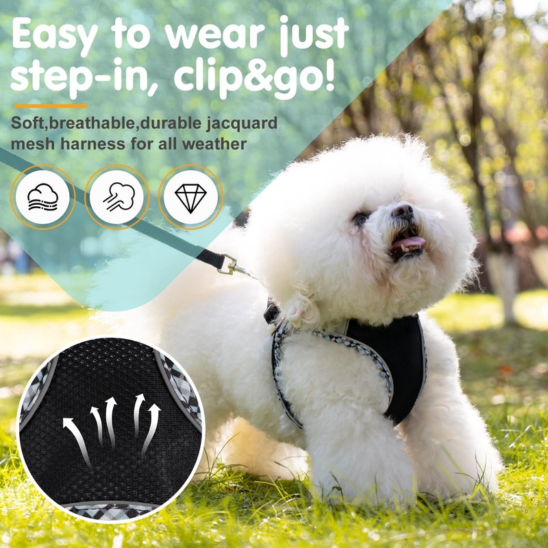 Dog Harness & Leash Set - No Pull Soft Breathable