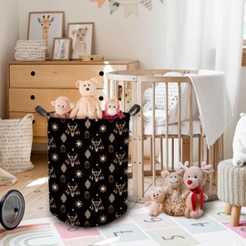 HKTZM Western Aztec Bull Skull Laundry Basket, Toybox for Boys Girls Room, Western Laundry Basket Hamper Waterproof Collapsible Clothes Toys Storage Bin Organizer for Bedroom Bathroom Kids Room Dorm