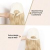 Baseball Cap with Attached Wavy Blonde Hair Extension, White Cap