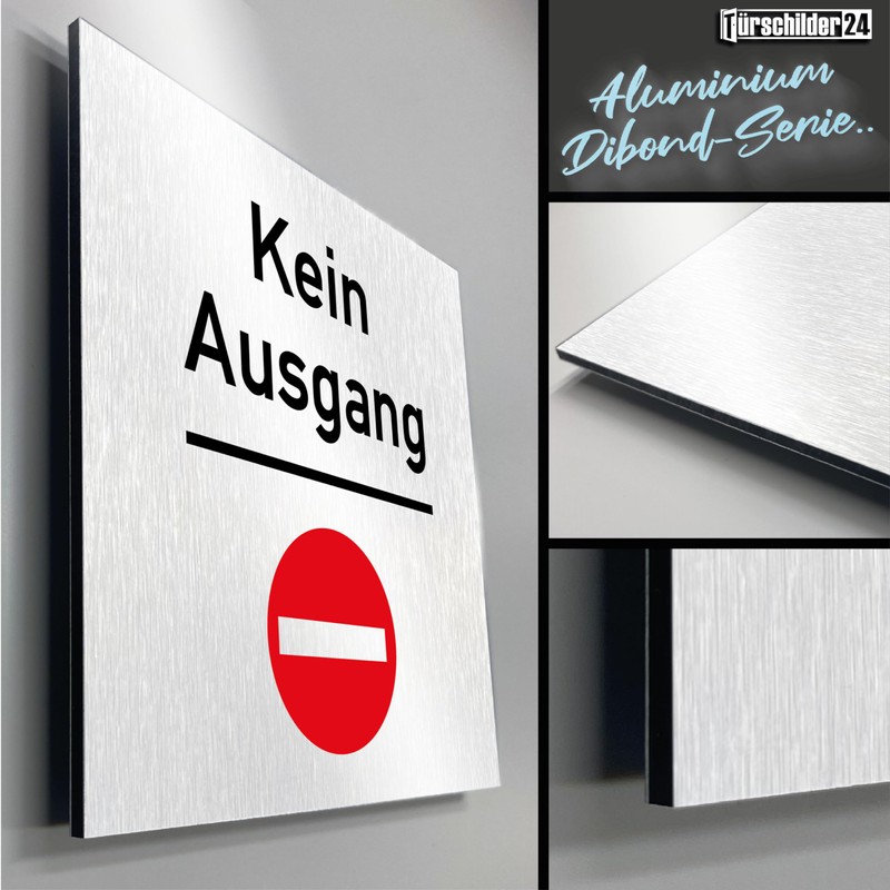 Türschilder24 Aluminium Dibond Sign, Door Sign, 120 x 120 x