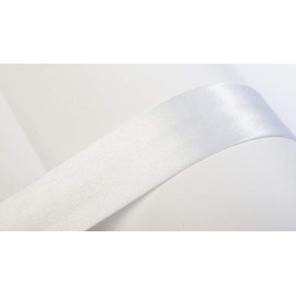 Jajasio Atlas Bias Binding Satin, in 40 Colours, 01 ? White, 19mm