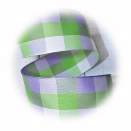 The New Lavender Purple Green White Breeze Plaid Wired Ribbon 1.5" W X 5 Yards Perfect for Crafting, Gift Wrapping, and Decorating Ribb1w01266