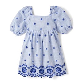 Gymboree,Girls,and Toddler Short Sleeve Casual Spring Dresses,Navy Narrows,8