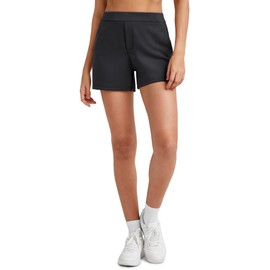 G4Free Women's Shorts Casual Summer 4" Sweat Shorts with Pockets High Waisted Athletic Shorts Stretch Comfy Soft Lounge Walking Golf Shorts(Black, M)