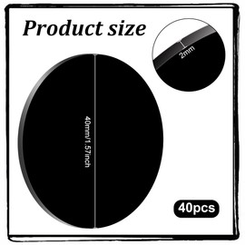 FINGERINSPIRE Black Circles Acrylic Sheet Circular Miniature Bases 3mm Thick Blank Action Figure Display Base Round Plastic Panel for Miniatures Wargame DIY Craft Keychain Making, Acrylic, No Gemstone