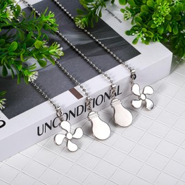 SUR-CIEL 4PCS Ceiling Fan Pull Chain, Decorative Ceiling Fan Pull Chain Extension, Ceiling Fan Pull Chain Ornaments, Light pull chain with 12 inches 3mm Diameter Ball Beaded Chain, Silver