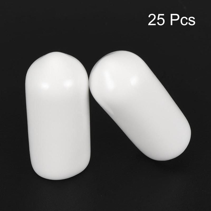 sourcing map 25pcs Rubber End Caps 6.5mm ID Vinyl Round