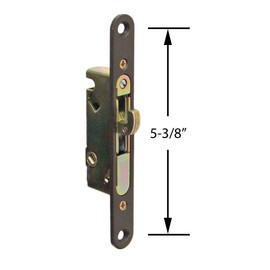 FPL #3-45-S Sliding Glass Door Replacement Mortise Lock with Adapter Plate, 5-3/8” Screw Holes, 45 Degree Keyway- Oil Rubbed Bronze Finish