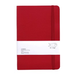 mr. rouge - Cuaderno tapa dura A5 para escribir, tomar notas, sketchbook, journal, cosido. HECHO A MANO. (Rojo, Puntos)                               